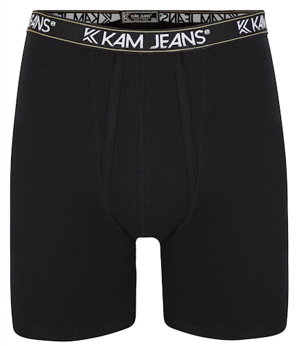 KAM Twin Pack Boxer Shorts Black